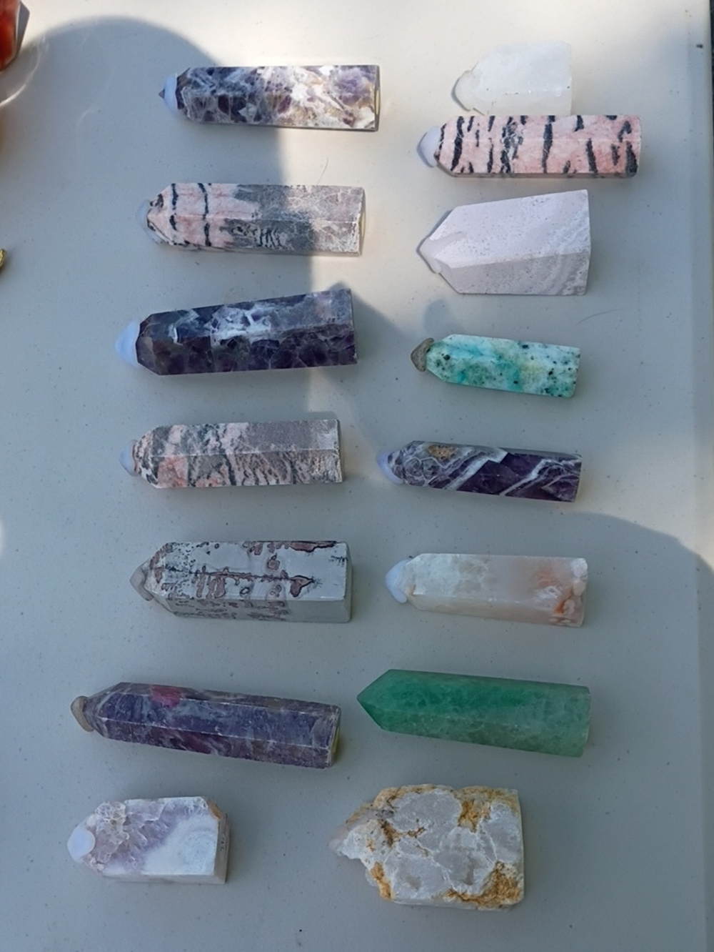 Hand Crafted Multicolor Crystal Point Assortment - Purple, Pink, Green, White